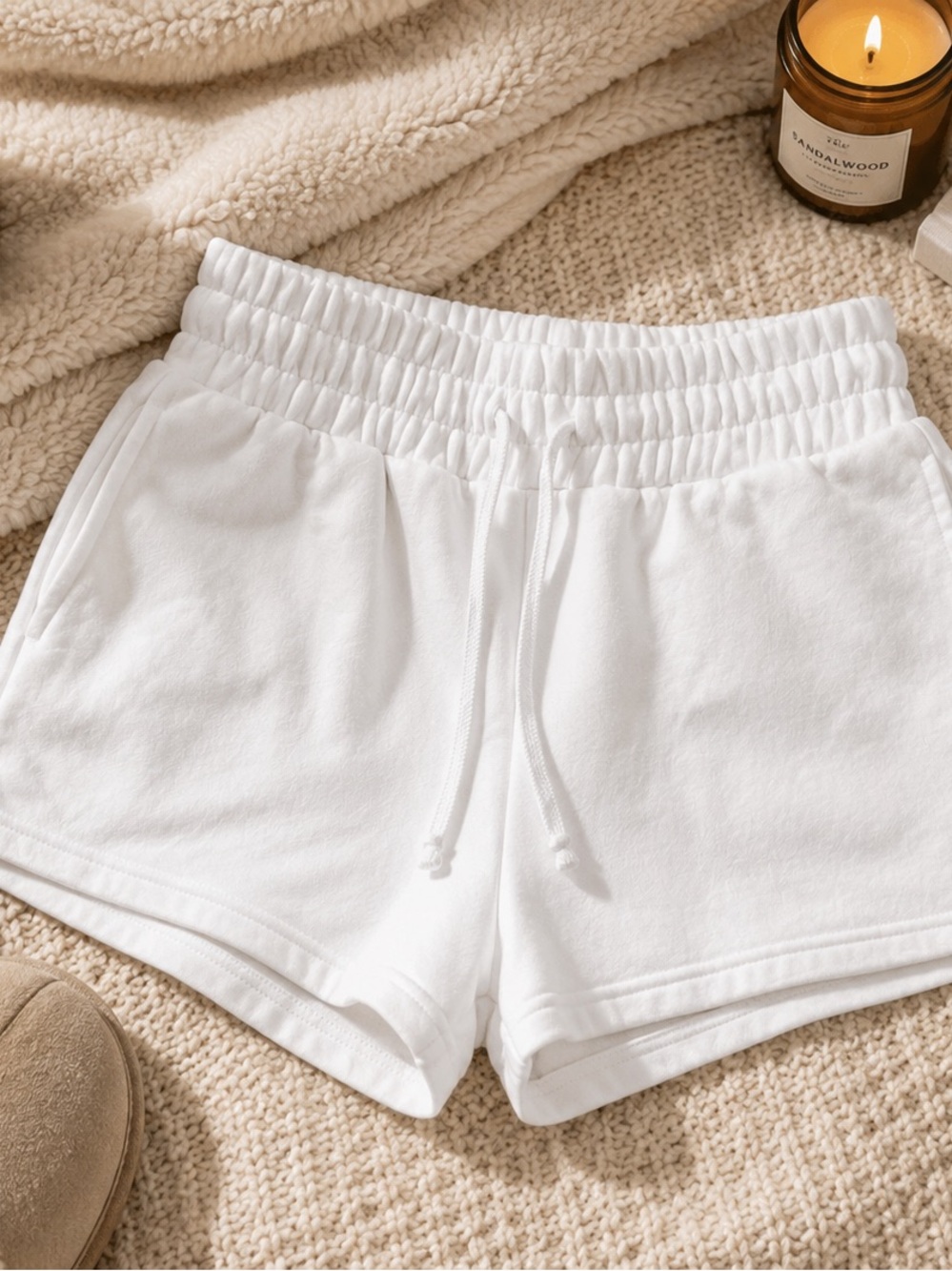 wild fable White Elastic Drawstring Sweat Shorts Size XS